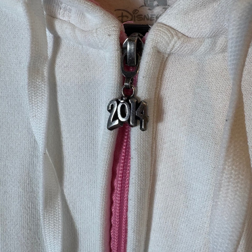 Disney Parks 2014 Zip Up Hoodie White Pink Mickey Mouse Size 2X - Picture 3 of 11